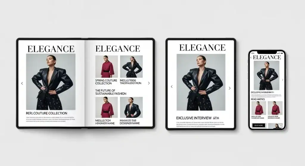 Fashion Magazine Digital Adaptation - Responsive Design für Print und Digital Publishing