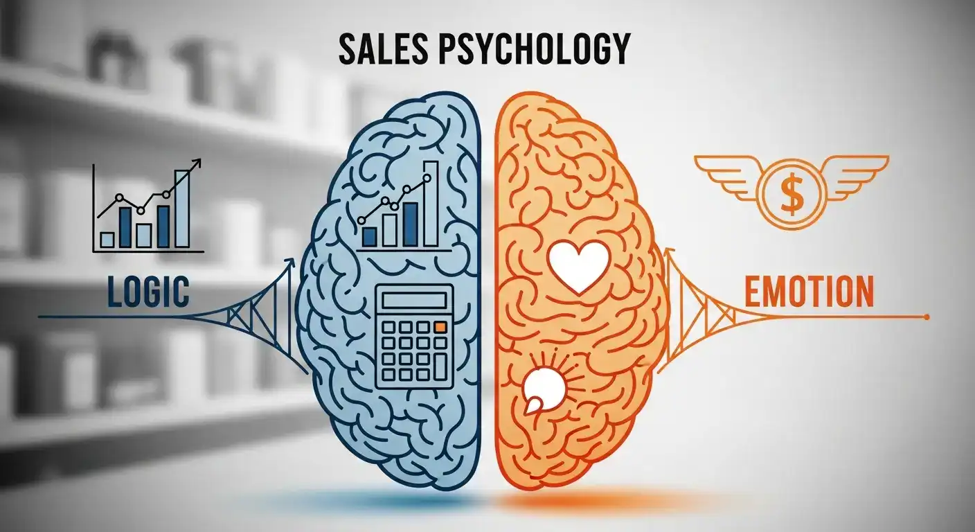 Infografik zeigt 7 Must-Haves für professionelle B2B-Verkaufsunterlagen: Value Proposition, Nutzenargumentation, Case Studies, Multi-Format-Verfügbarkeit, Verkaufspsychologie, Professionelle Gestaltung, Klare CTAs